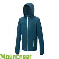 【Mountneer 山林 男款 輕量防風SOFTSHELL外套《海藍》】22J11/防水/彈性佳/機能外套