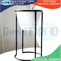 Romi Store ID pot bunga besi/standing pot belah bunga diameter 15cm TINGGI 20cm/rak bunga besi/stand