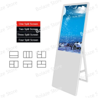 43 49 55 inch slim wifi capacitive movable advertising media 4k poster portable lcd digital signage