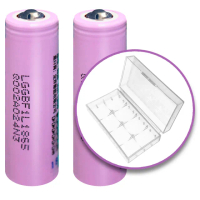 【YADI】18650 韓國 LG 可充式鋰電池 尖頭版 3400mAh(收納防潮盒x1+鋰電池x2入)