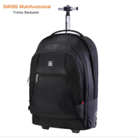 2 in 1 Trolley Backpack Business Travel Bag Large Capacity Waterproof Suitcase Laptop Backpack Swiss Multifunctional Luggage