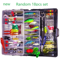 Universal Bait Set, 18 pieces, Luc-soft, Plastic Kit, Includes Metal Bait, Hard Clover Fishing Tool,