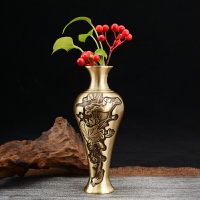 思友 純銅花瓶擺飾干花插花器創意客廳現代中式家居裝飾品擺件
