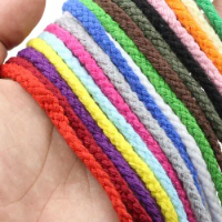 5mm 5Yards Hand Cut Macrame Cord Twine Cotton Rope String Crafts DIY Colored Thread Cord Twisted Home Wedding Party Decoration