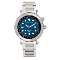 PARKER PHILIP派克菲利浦世界時區海洋之星腕錶(藍面鋼帶)
