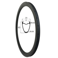 Asymmetrical/Symmetrical Rim Clincher 700C Road Carbon Bike Wheel Depth 40mm Width 29mm Light Bicycle Rims Tubeless Gravel Ud 3k