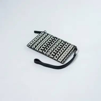 Dompet MARC JACOBS MONOGRAM TEXT WHITE BLACK ZIP CARD WALLET 100% ORIGINAL 13X7CM