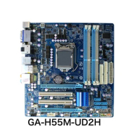 For Gigabyte GA-H55M-UD2H Desktop Motherboard H55 LGA 1156 DDR3 Micro ATX Mainboard 100% Tested OK Fully Work Free Shipping