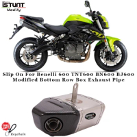 Motorcycle Exhaust For Benelli 600 TNT600 BN600 BJ600 Escape Modified Bottom Row Box Exhaust Pipe Carbon Fiber Muffler DB Killer