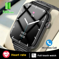 LIGE 1.96 inch HD Large Screen Smart Watch Men 500 mAh Battery Bluetooth Call Men Watches Blood Pressure Monitor Men Smartwatch