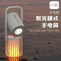 手電筒 多功能LED火焰燈無線藍牙音箱便攜式戶外野營燈便攜式應急手電筒
