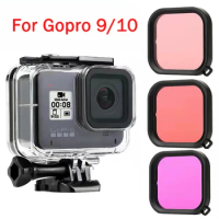 Diving Filter For GoPro Hero 9/10 Black Camera Original Waterproof Case Accessories Underwater Dive Lens Color Filter Set