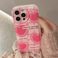 Fashion Plaid Silicone Case for iPhone 11 12 13 14 Pro Plus Max Mini Cute Love Phone Case for Apple iPhone X XS XR 6 7 8