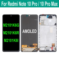 6.67" Original AMOLED For Xiaomi Redmi Note 10 Pro Max M2101K6I M2101K6G M2101K6R LCD Display Touch Screen Digitizer Assembly