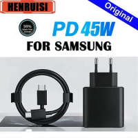 For Samsung 45W Ultra Fast Charger Cable Type C Cable USB C For Android Phone Power Adapter Block For Tablet Samsung Galaxy S23