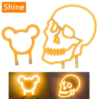3V COB LED Filament Flash Candles Edison Skull Head Bear Pattern Diodes Holiday Party Decoration Light Bulb Accessories DIY