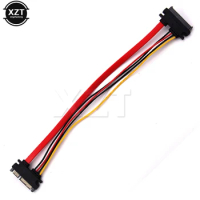 Newest 7+15 Pin Serial ATA SATA Data Power Combo Extension Cable Connector 30cm 22Pin SATA Cable Male to Female Conterver