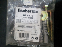 【 麗室衛浴】德國FISCHER 80 652白磚用螺絲與膠套， 抗衝擊、耐腐蝕2支1包