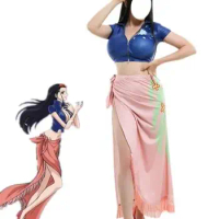 Anime One Piece Miss Allsunday Costume Cosplay Country Nico Robin donna Kimono Halloween Party Cartoon Top gonne abito unifo
