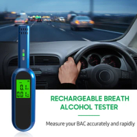 DM604B Digital Breath Alcohol Tester Rechargeable Breath Alcohol Tester LCD Digital Breathalyzer Blowing Alcohol Tester Meter