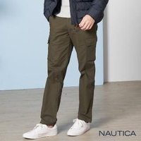 【NAUTICA】經典素色工作長褲(墨綠)
