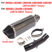 For Honda CBR500 CBR500R CB500F CB500X CB400 CBR400 2016 2017 2018 2019 2020 2021 Motorcycle Exhaust Escape Modify Mid Link Pipe