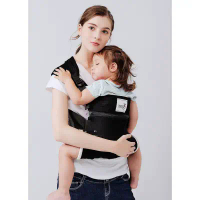 【媽媽餵 mamaway】4D環抱式嬰兒背帶(4色)-黑
