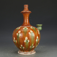 唐三彩凈水瓶古董古玩收藏真品出土瓷器擺件老物件陶瓷