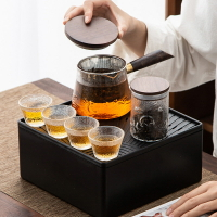 【現貨免運直出】簡約現代側把一壺四杯茶盤小套組收納包便攜玻璃茶具套裝