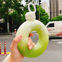 250-500ml Creative Donuts Sports Water Bottle Fashion Portable Travel Kettle with Strap High Quality Plastic BPA Free Tea Cups
