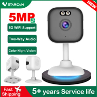 Vstarcam 5MP HD IP Camera 5G WiFi 2Way Audio Baby Monitor Mini Indoor CCTV Security Camera AI Human Detection Audio Video Camera
