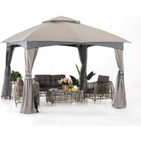 8x8 Outdoor Gazebo - Patio Gazebo with Mosquito Netting, Outdoor Canopies for Shade and Rain for Lawn