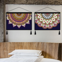 民宿裝飾布藝掛畫民族紋理波西米亞掛布客廳臥室床頭墻布壁毯掛毯