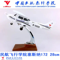 28CM 1:60 Scale Classic CESSNA 172 SKYHAWK Model with base and wheels alloy aircraft plane collectible display model collection