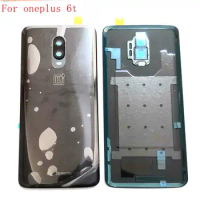 6.41" original For oneplus 6t battery cover back rear frame housing with lens one plus6t A6010 A6013