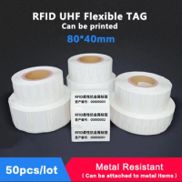 RFID UHF Tag Flexible Anti metal 18000-6C 860-960MHz RFID UHF Sticker Label Electronic label 900 MHz High Quality 50PCS