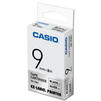 CASIO 標籤機專用色帶-9mm【共有9色】銀底黑字-XR-9SR1