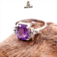 Cincin Wanita Perak Bali Asli Cincin Silver 925 Amethyst Tabur Lavina