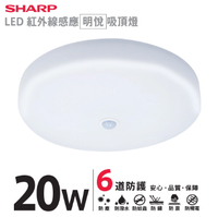 SHARP 夏普 20W 高光效LED紅外線感應 明悅吸頂燈(白光 DL-ZA0039 /自然光 DL-ZA0040 /黃光DL-ZA0041 )