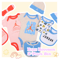 Nike 包屁衣禮盒 Jordan 喬丹 帽子 滿月 蝴蝶結 圍兜 短袖 0-1歲 新生兒 嬰兒 童裝 單一價