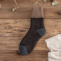 2024 ถุงเท้าอุ่นเทอร์รี่หนาใหม่สำหรับผู้ชายฤดูหนาวถุงเท้าหลอดหนาพิเศษถุงเท้าขนสัตว์หิมะหนาพิเศษ
