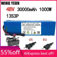 48V Battery Pack e-bike battery 30Ah 18650 li-ion battery pack bike Scooter Electric Bicycle 1000w With T Plug + 54.6v Charger