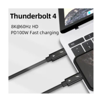 Thunderbolt 4 Cable USB C 8K 60Hz Certified 40Gbps Fast Speed PD100W for Macbook Pro Acer USB 4 C422