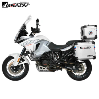 For KTM 1090ADV 1090R Top Case Motorcycle Aluminium Side Boxes Rear Box Storage Case Steel Rack