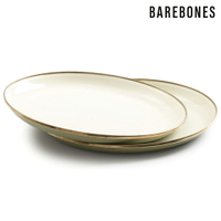 【兩入一組】Barebones CKW-1026 雙色琺瑯盤組 Enamel Plate - 黃褐綠 / 城市綠洲 (盤子 餐盤 備料盤 餐具)