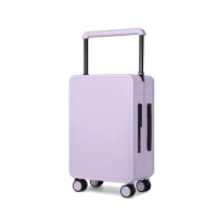 Leaves king luggage PC Material slient wheel suitcase business 20inch carry on suitcase aluminum tro