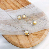 Ana Pearls | Set Perhiasan Rhodium Mutiara Air Laut Asli