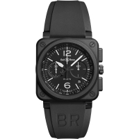 【Bell&amp;Ross】黑色啞光陶瓷計時機械腕錶(BR0394-BL-CE)
