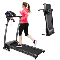 Folding Treadmills for Home, Foldable Electric Treadmill with LCD display, Lightweight Compact Treadmill Fitness Running Walking