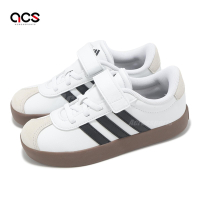 adidas 童鞋 VL Court 3.0 EL C 中童 白 黑 膠底 復古 魔鬼氈 休閒鞋 愛迪達 ID9155